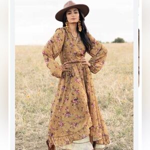 Joyfolie Ella Dress in Ochre Floral